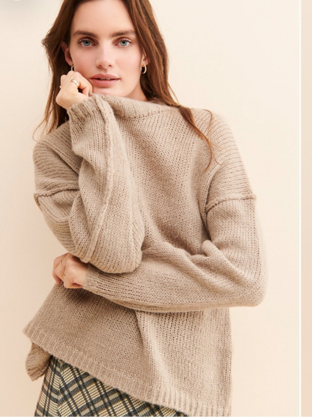 Dress Forum Cozy Taupe Cowl Turtleneck Sweater